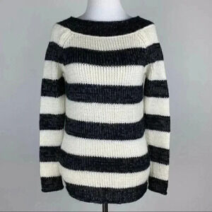 Ann Taylor sweater SP 28% wool 4% mohair striped